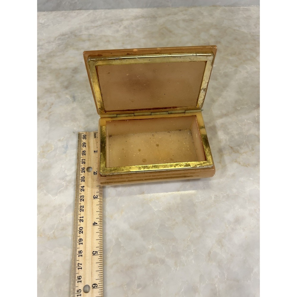 Vintage Italian Alabaster trinket Box Designed by Himark Gift Ware